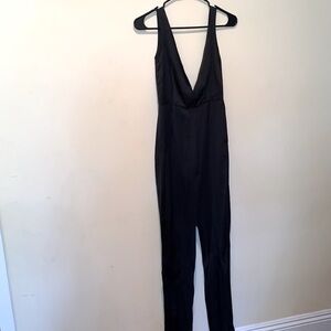 MISHA Collection Black Long Dress Plunging Neckline Long Slits Prom Festivities